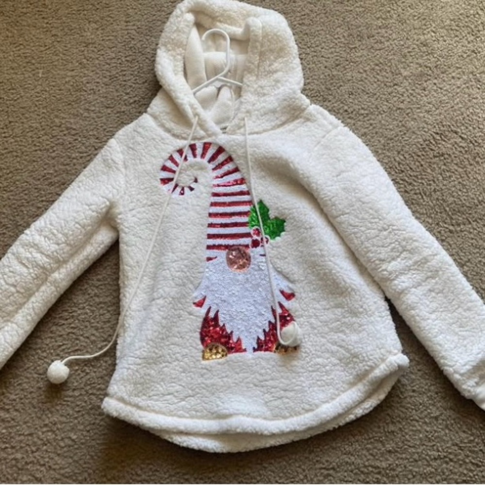 Holiday Sequin Gnome Cozy Hoodie
